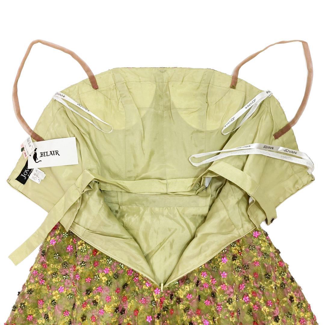 JOVANI ジョヴァニ フラワーモチーフビジュー ロングドレス