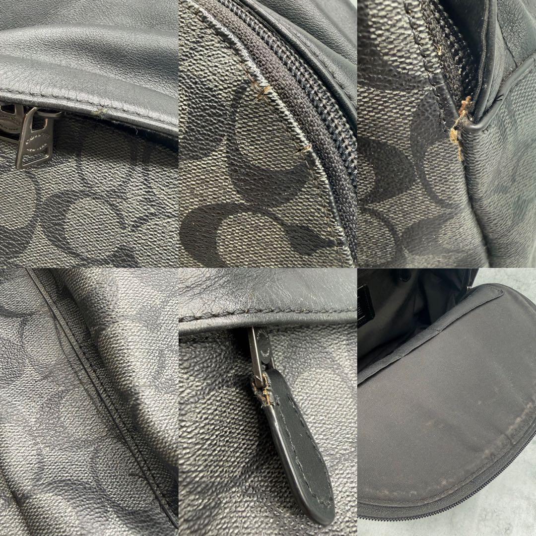 COACH コーチ リュック PVC ブラック シグネチャー チャールズ 大容量