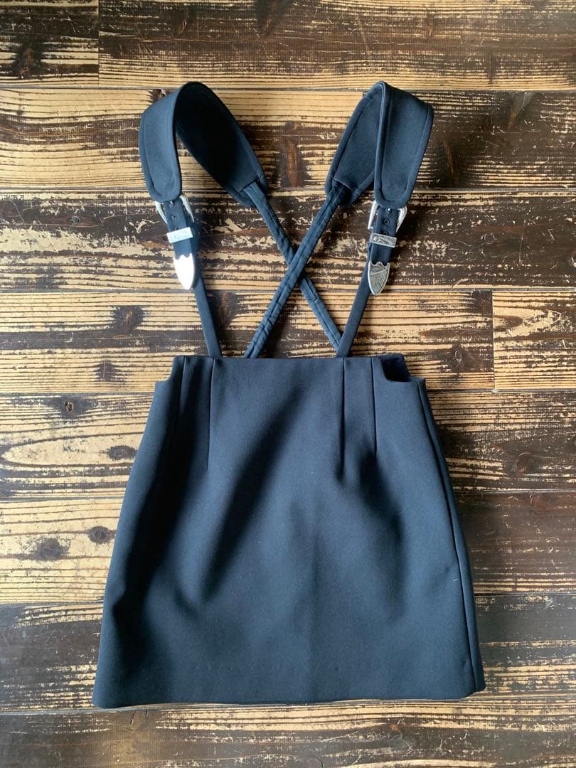 TOGA / 2017SS ブラックミニスカート サスペンダー付き