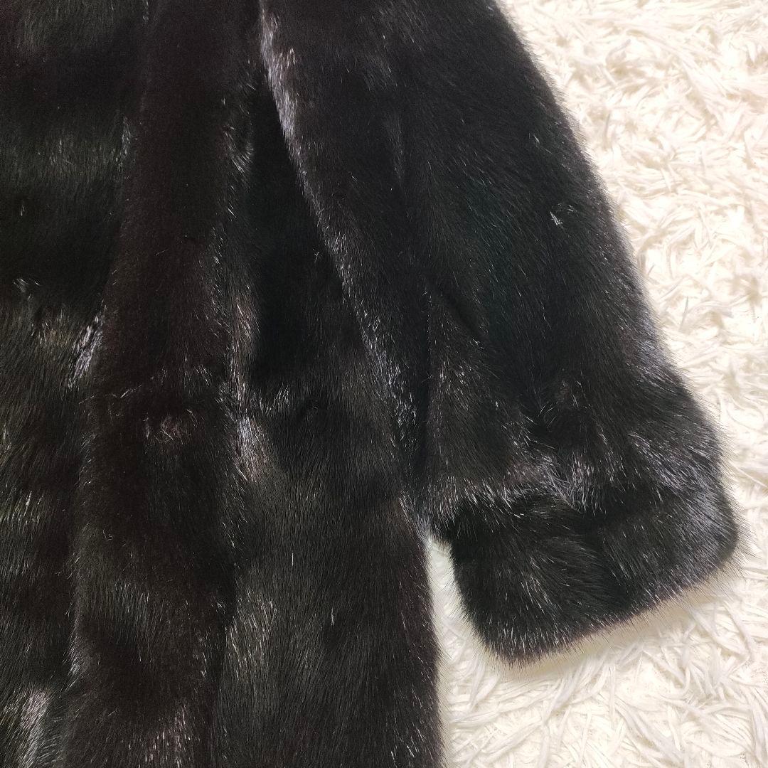 SAGA MINK サガミンク　毛皮コート　ファーコート　本毛皮　黒　ブラック