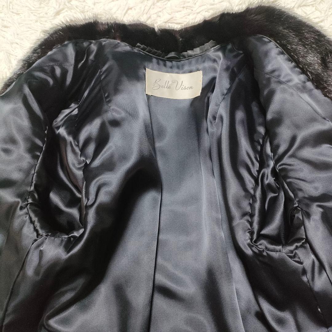 SAGA MINK サガミンク　毛皮コート　ファーコート　本毛皮　黒　ブラック