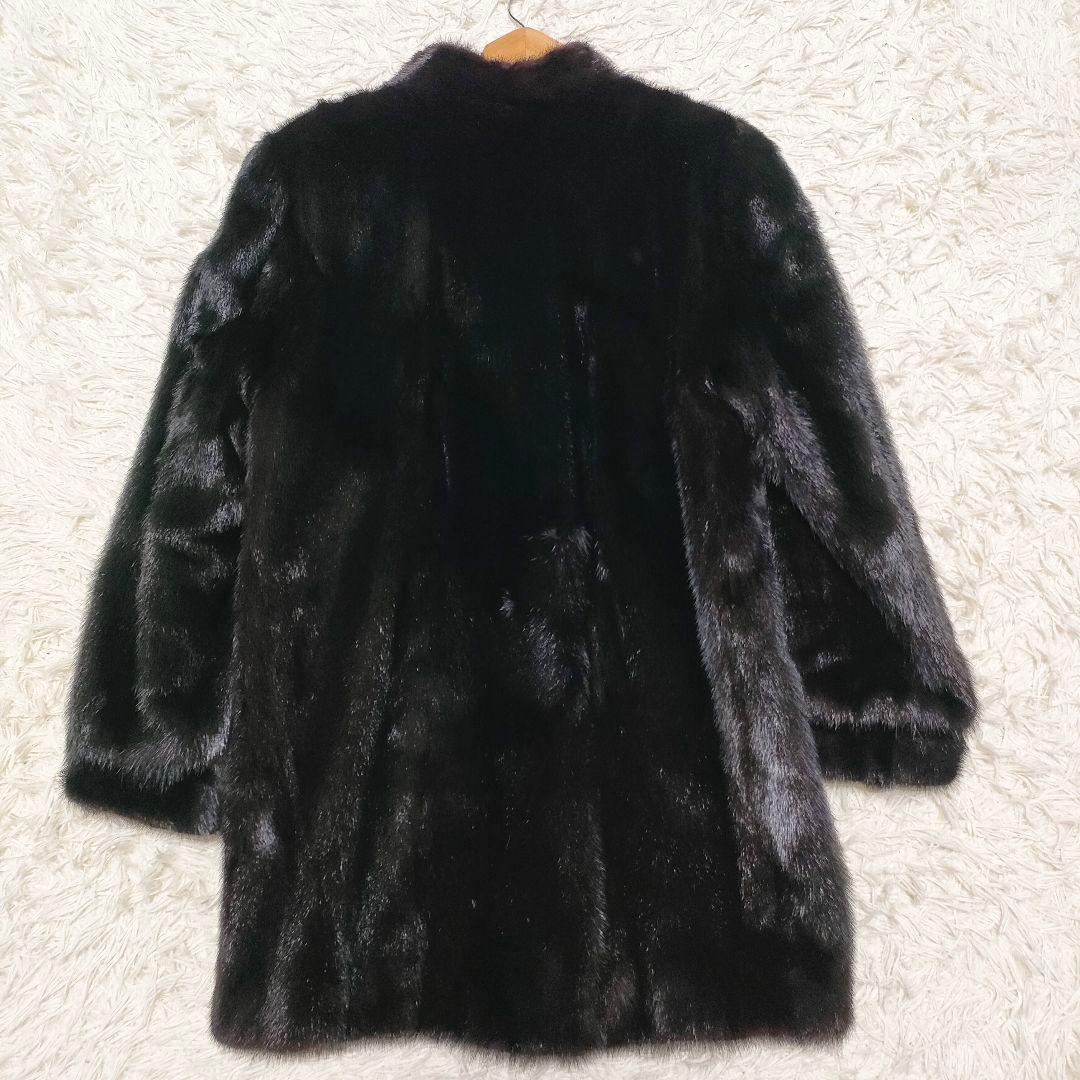SAGA MINK サガミンク　毛皮コート　ファーコート　本毛皮　黒　ブラック