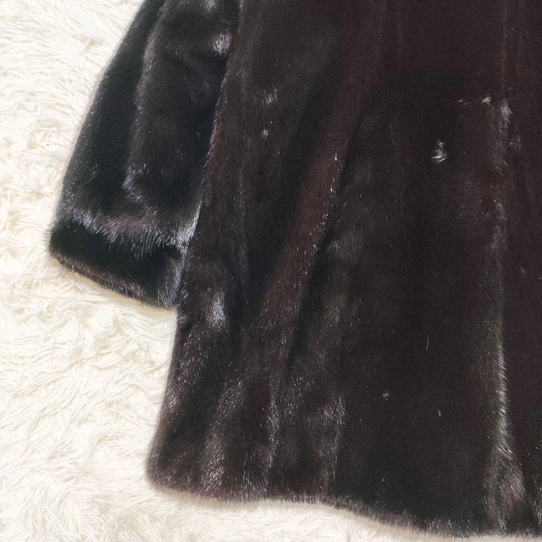 SAGA MINK サガミンク　毛皮コート　ファーコート　本毛皮　黒　ブラック