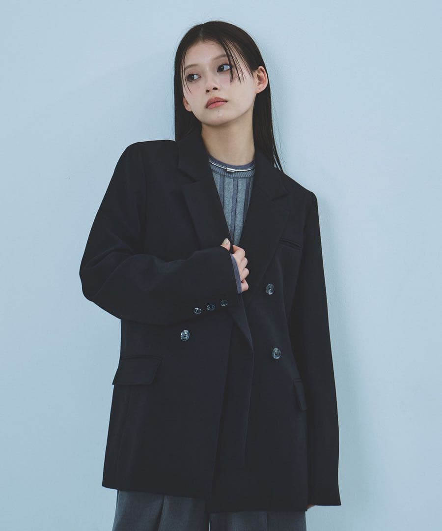 新品タグ付 UNITED TOKYO レイヤードカラーテーラードジャケット 黒