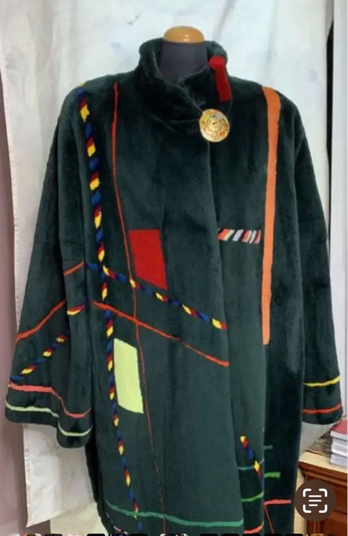 新春　プライス❣️カナダ　ビーバー　ダークグリーン　コート《海狸　毛皮　大衣》