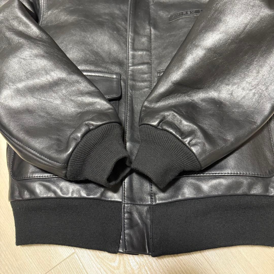 【美品】Avirex A-2フライトジャケット　アンティークラムレザー　ブラック
