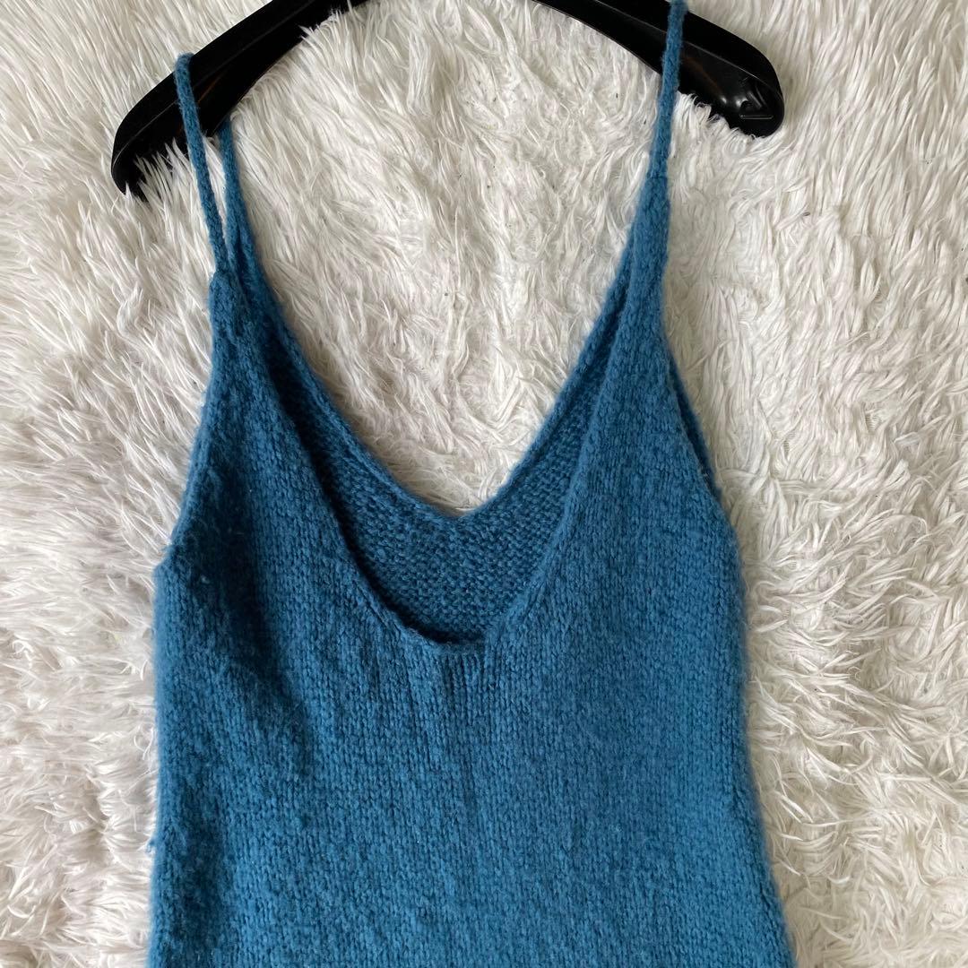 AURALEE ウールベイビーキャメルブラッシュドヤーンニットドレス 0サイズ