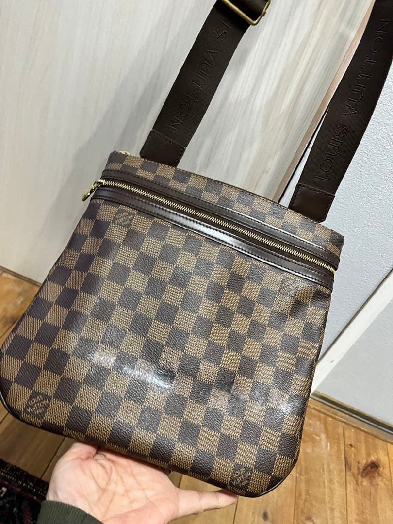 ルイ・ヴィトン斜めがけポシェットボスフォール難あり使用少ない美品ダミエ