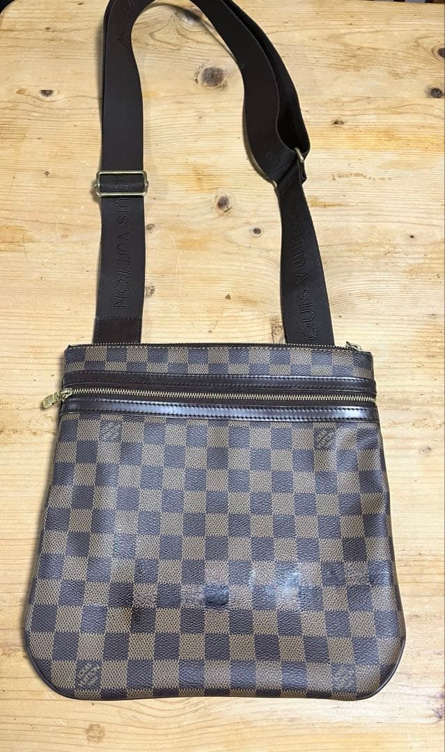 ルイ・ヴィトン斜めがけポシェットボスフォール難あり使用少ない美品ダミエ