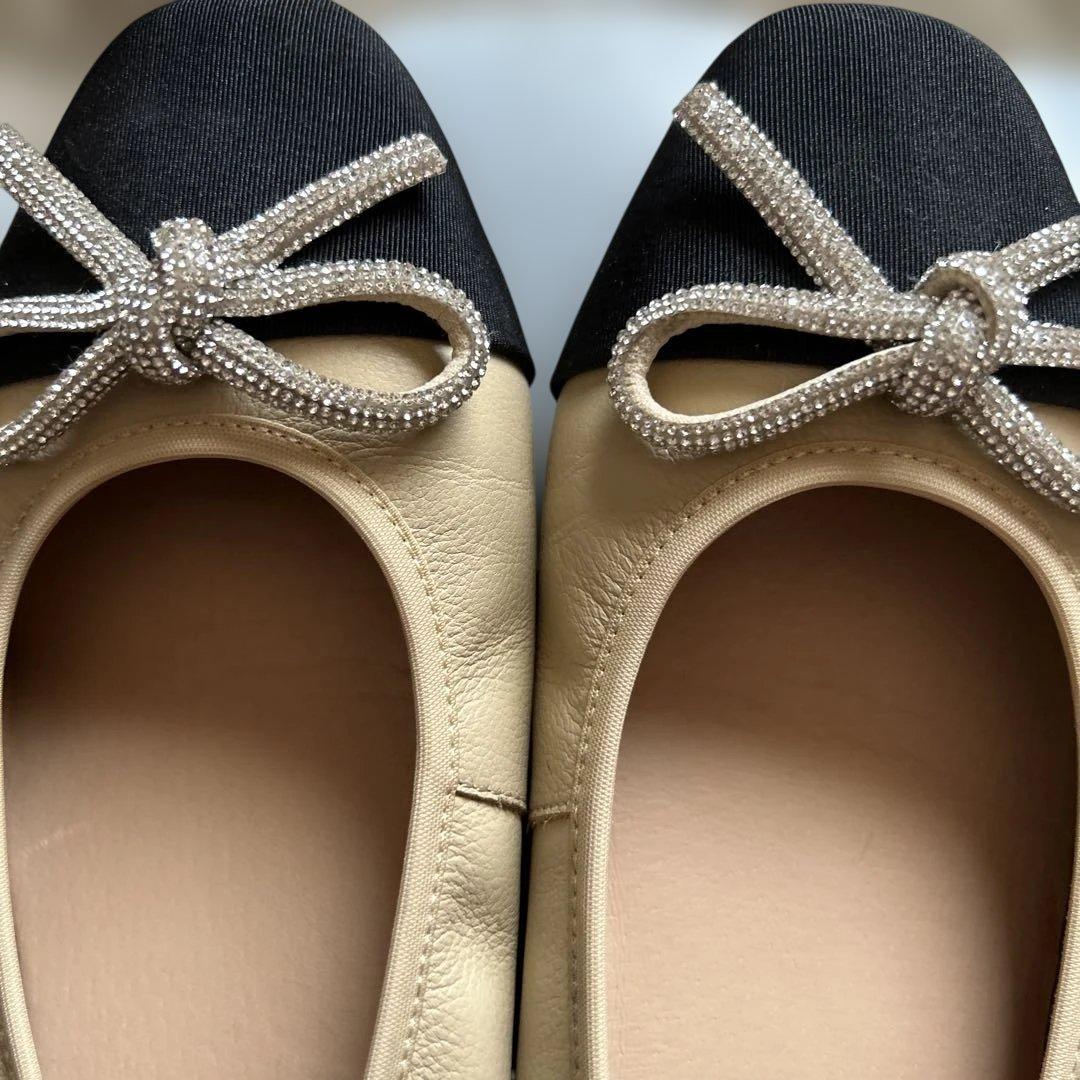 STACCATO リボン付きフラットシューズ 235サイズ