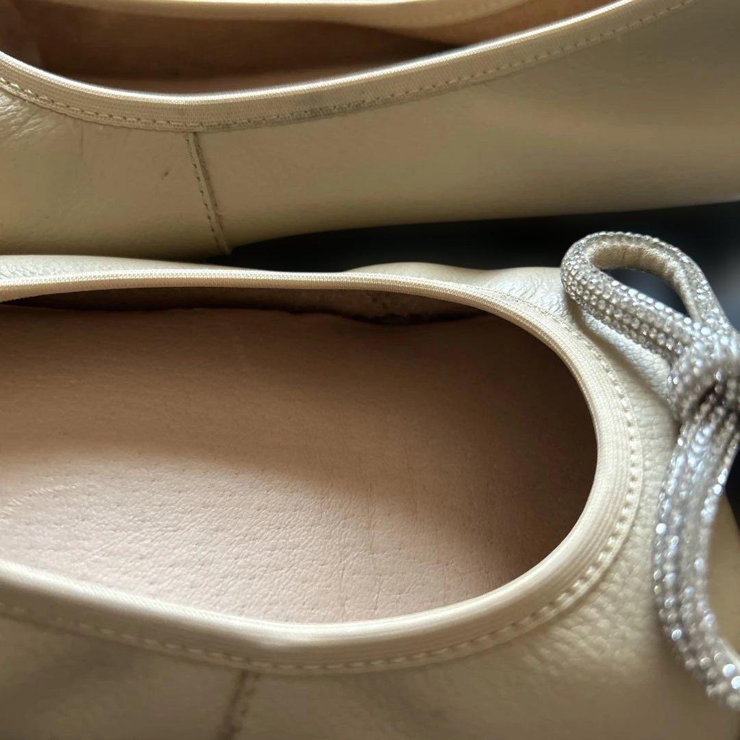 STACCATO リボン付きフラットシューズ 235サイズ