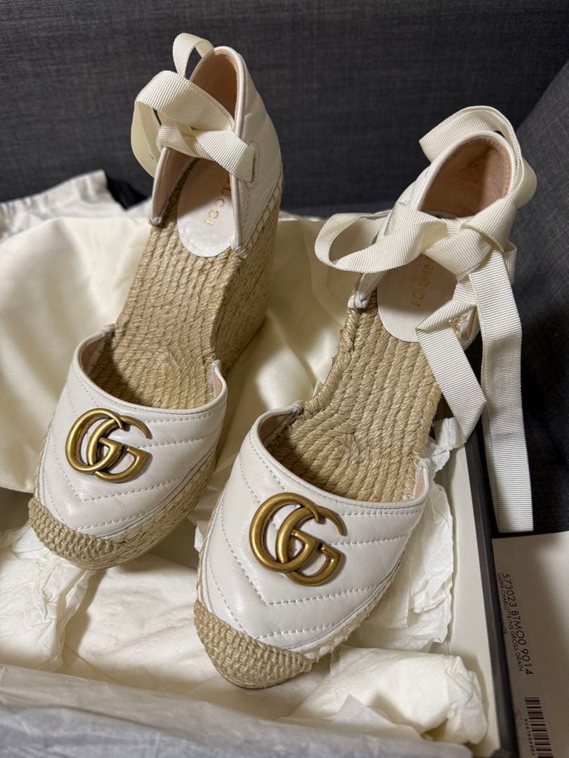 (Sunny) GUCCI GGロゴ エスパドリーユ ホワイト 37.5