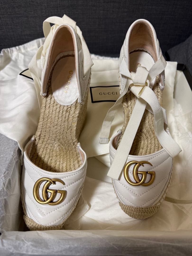 (Sunny) GUCCI GGロゴ エスパドリーユ ホワイト 37.5