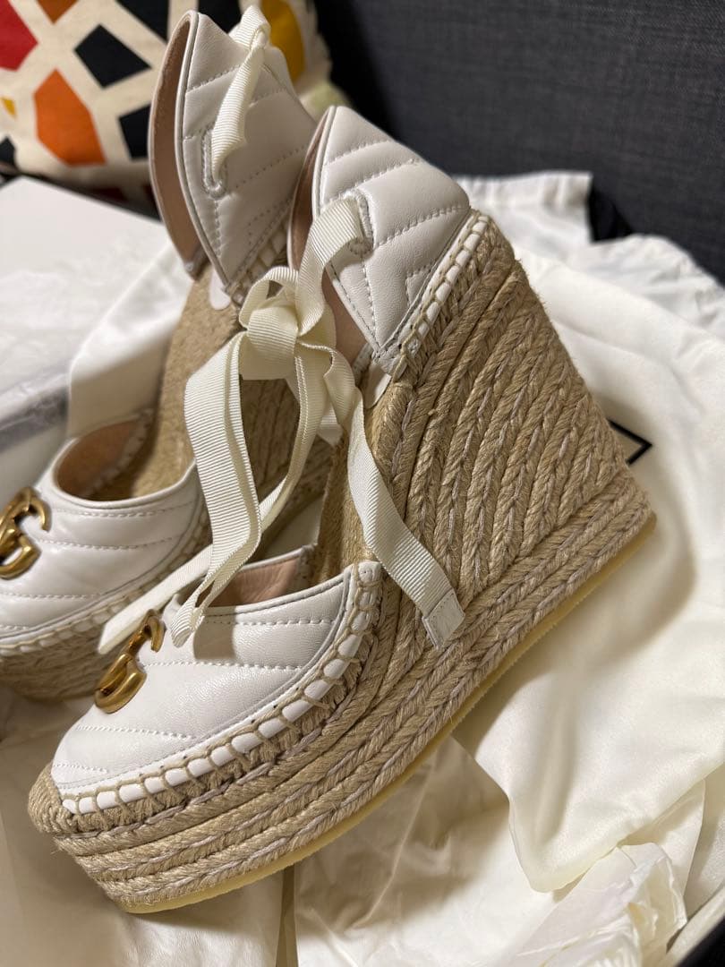 (Sunny) GUCCI GGロゴ エスパドリーユ ホワイト 37.5