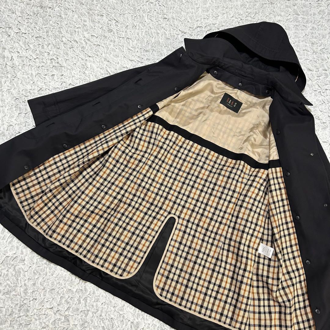 美品　DAKS トレンチコート ハウスチェック ライナー フード　13ABR