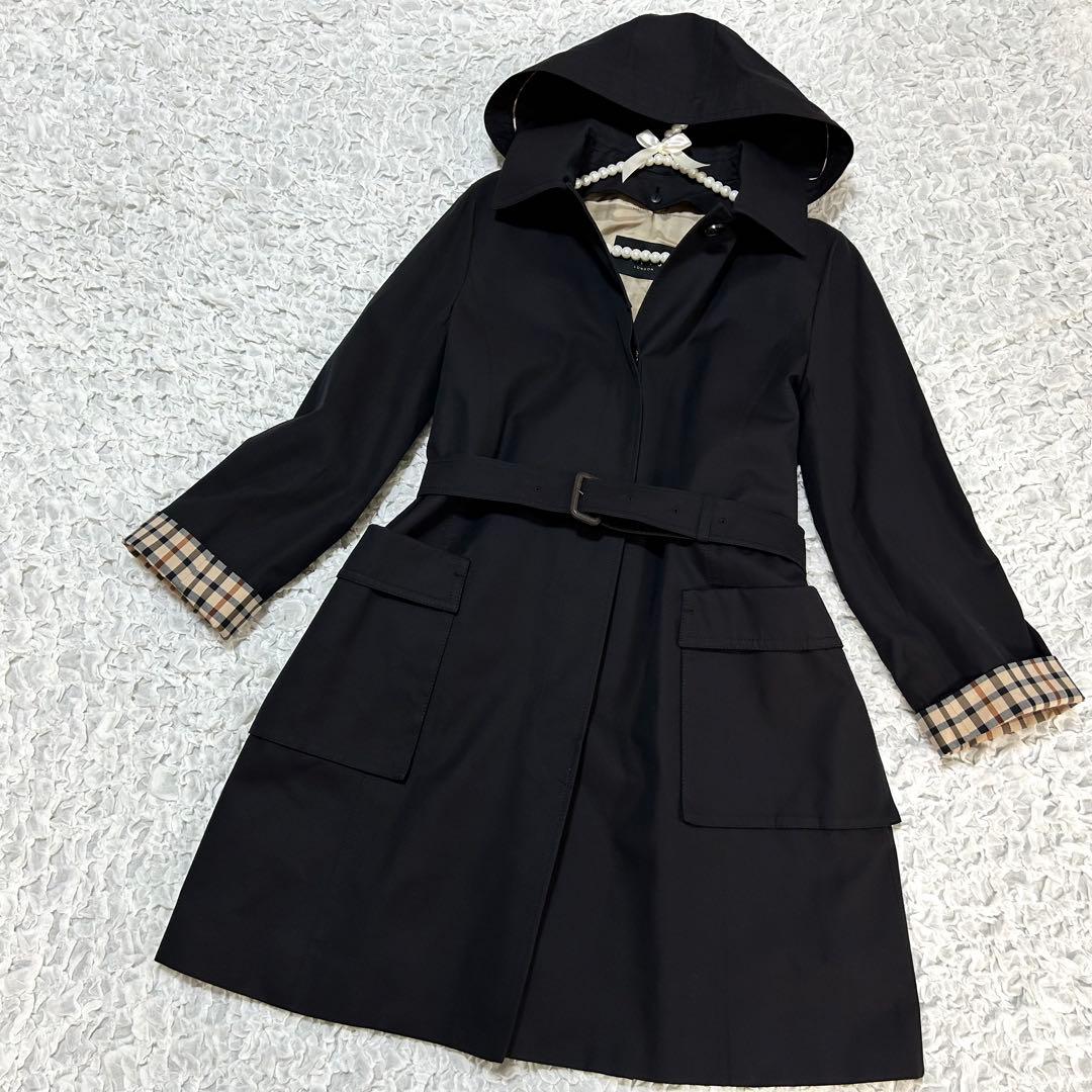 美品　DAKS トレンチコート ハウスチェック ライナー フード　13ABR
