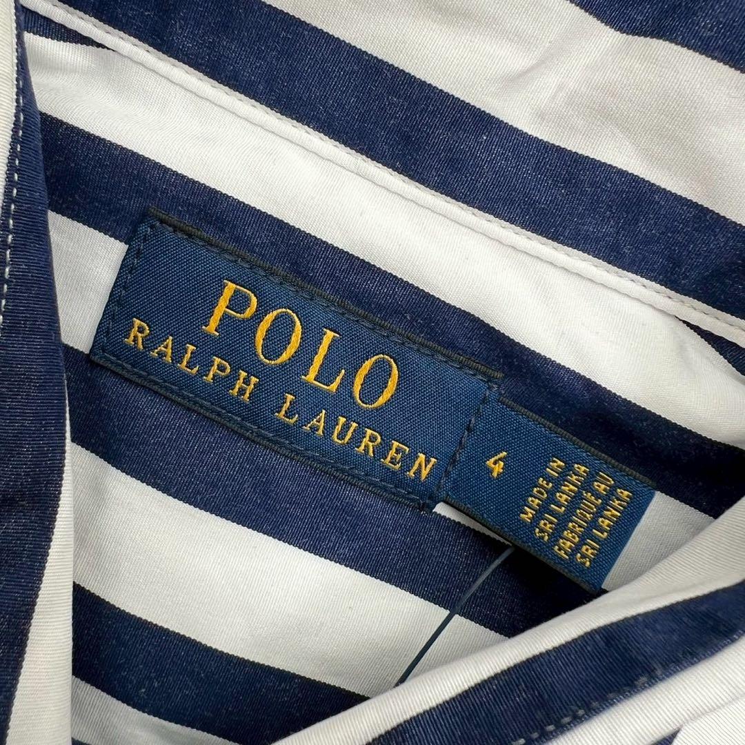 タグ付 POLO RALPH LAUREN ベルト付 ストライプシャツワンピース