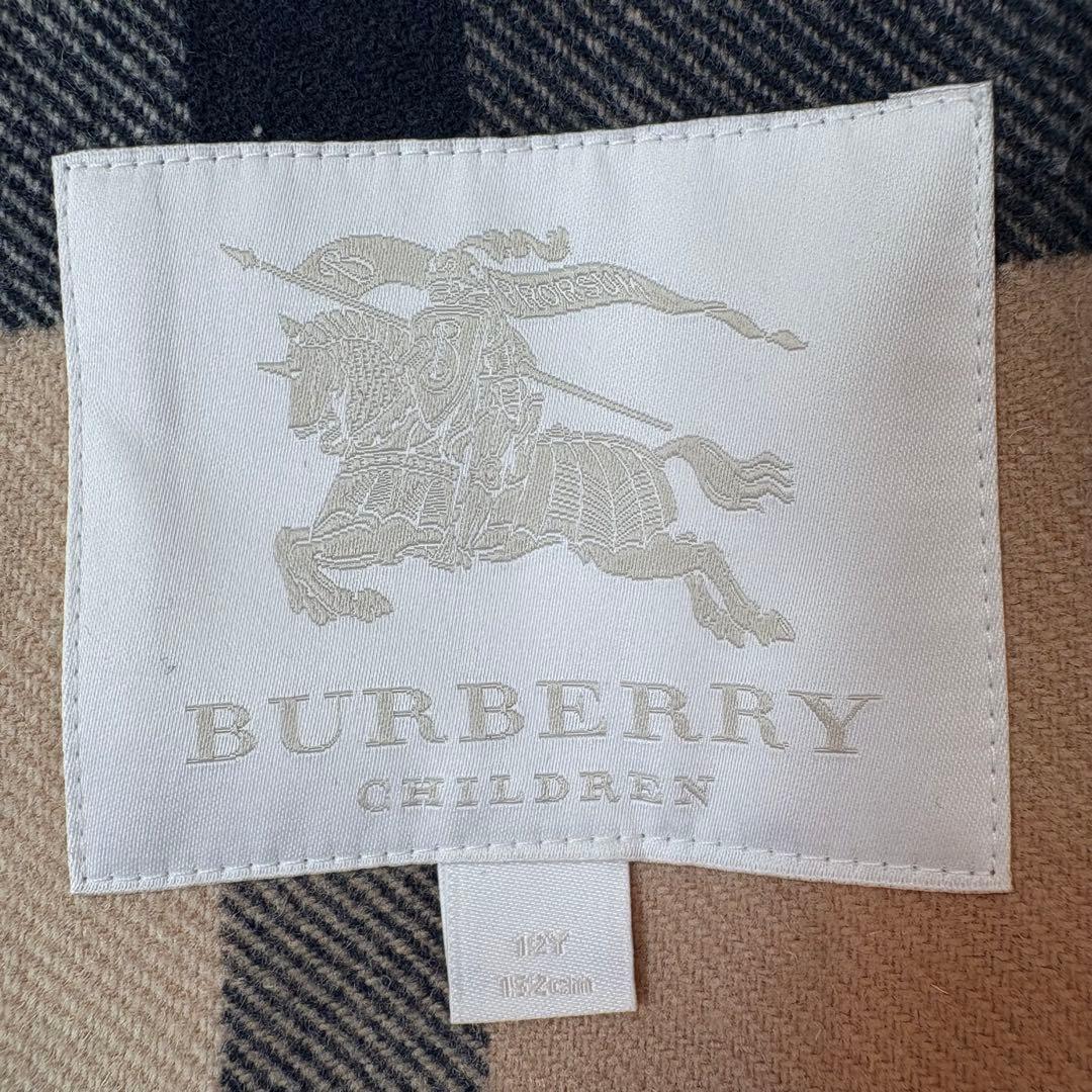 美品　バーバリーチルドレン　ダッフルコート　キャメル　12Y　クリーニング済み