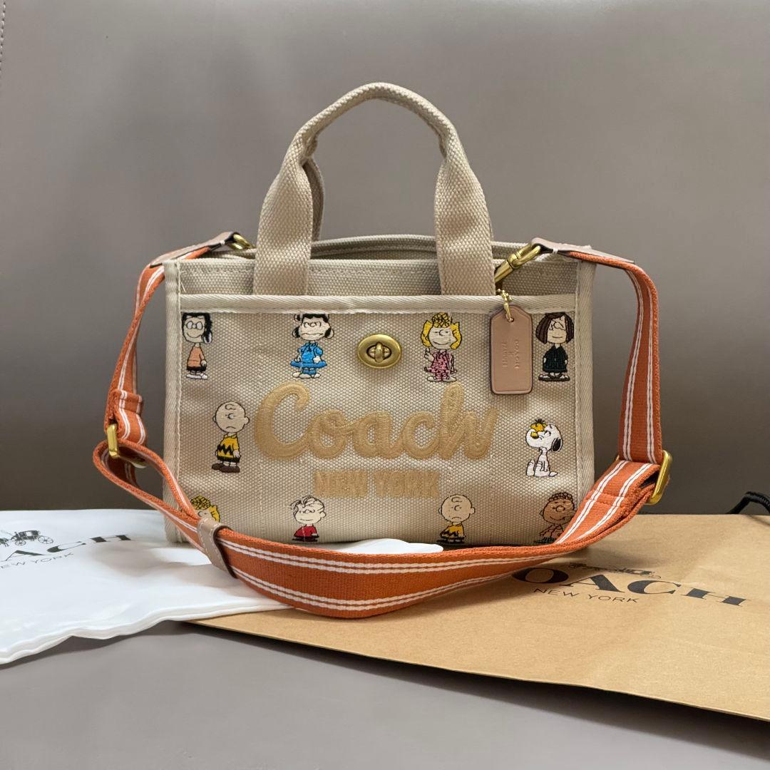 【美品】COACH スヌーピー ピーナッツ カーゴトート26 ショルダーバッグ