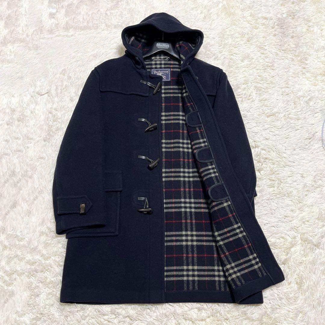 美品✨️ BURBERRY ダッフルコート ノバチェック ウール ネイビー XL