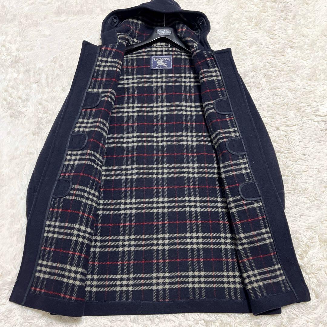 美品✨️ BURBERRY ダッフルコート ノバチェック ウール ネイビー XL