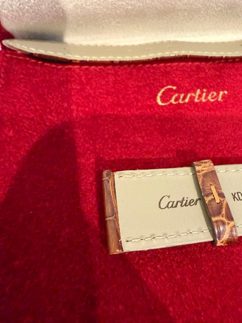 CartierタンクルイカルティエLMサイズCVD レザーベルト ブラウン