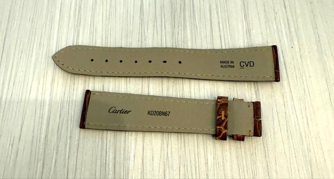 CartierタンクルイカルティエLMサイズCVD レザーベルト ブラウン