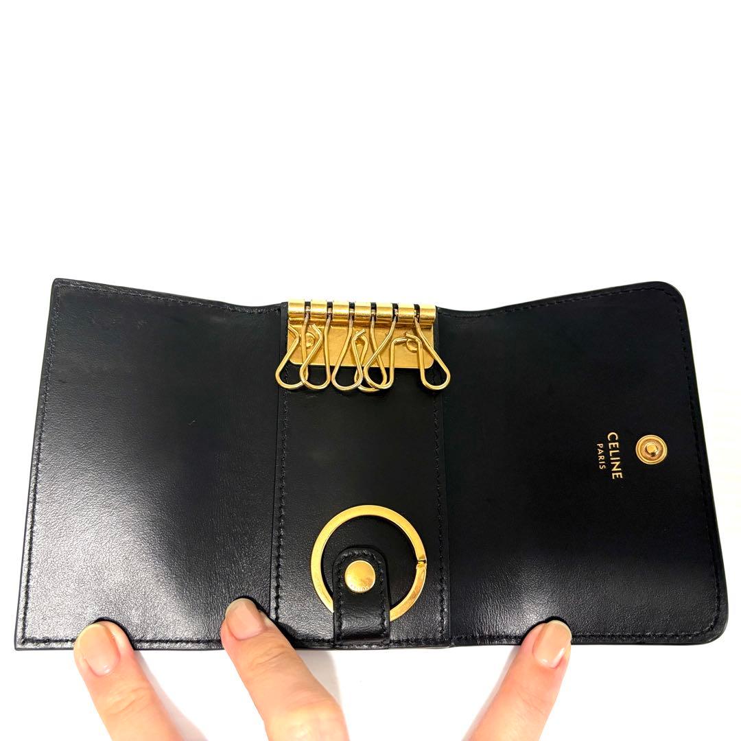 CELINE トリオンフ 6連 キーケース セリーヌ ブラック キーリング