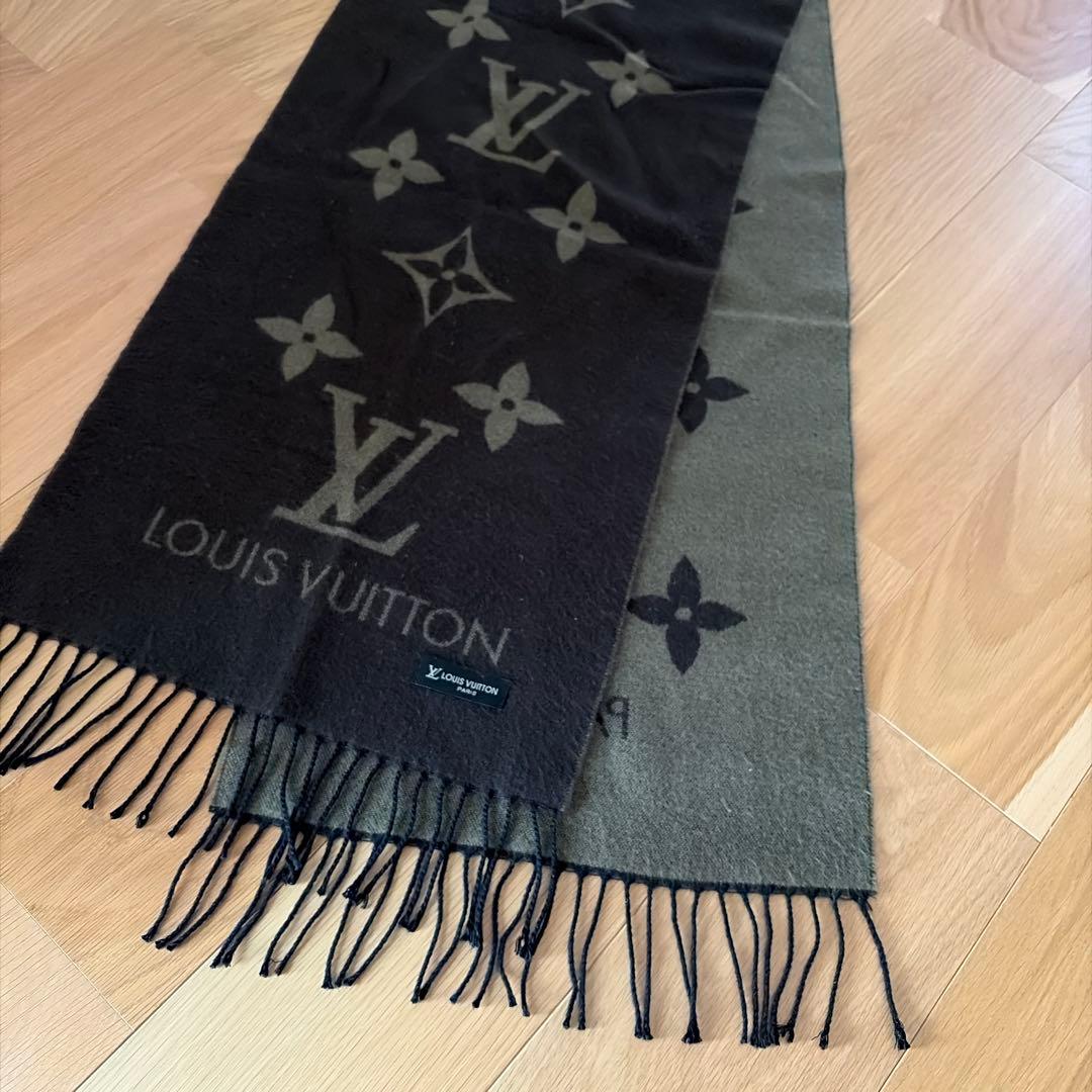LOUIS VUITTON マフラー ブラック/グレー