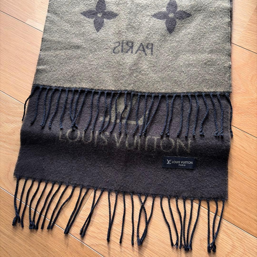 LOUIS VUITTON マフラー ブラック/グレー