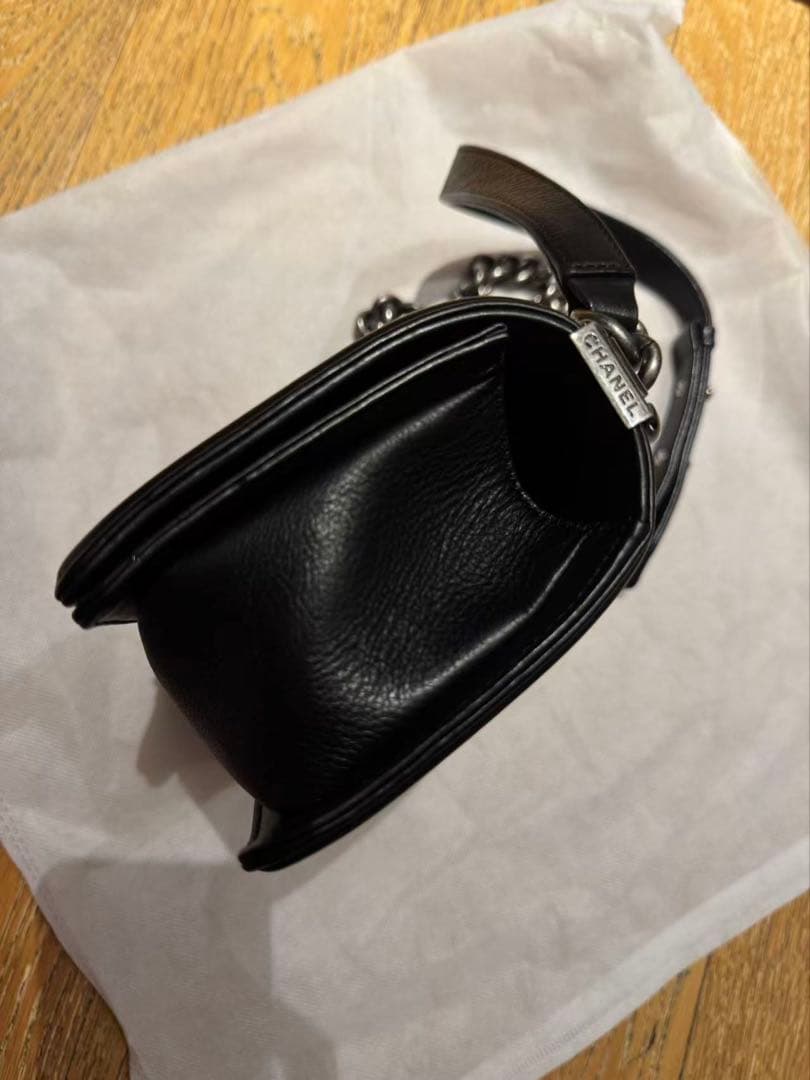 【美品】CHANEL シャネル ボーイシャネル カーフスキン黒 ショルダーバッグ