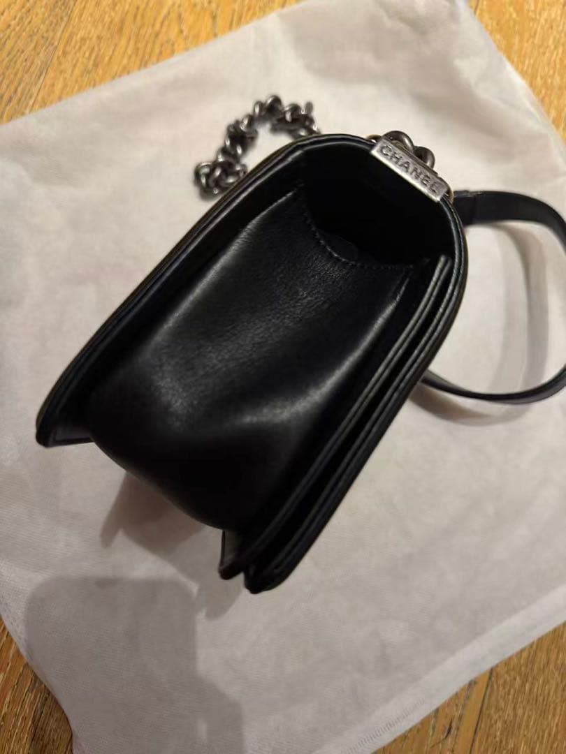 【美品】CHANEL シャネル ボーイシャネル カーフスキン黒 ショルダーバッグ