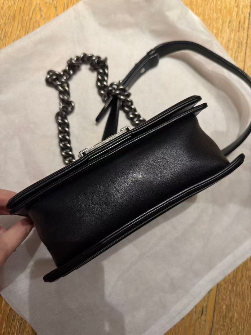 【美品】CHANEL シャネル ボーイシャネル カーフスキン黒 ショルダーバッグ