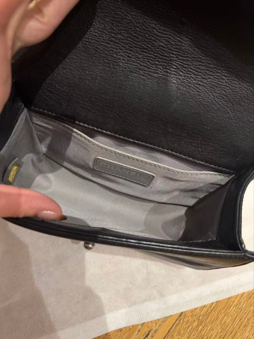 【美品】CHANEL シャネル ボーイシャネル カーフスキン黒 ショルダーバッグ