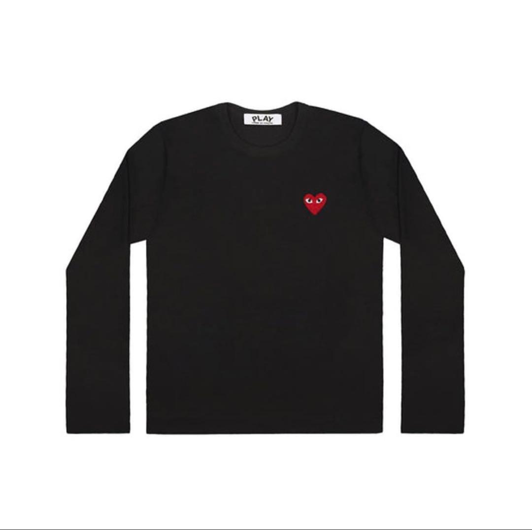 【新品】プレイコムデギャルソン Tシャツ (長袖)メンズLサイズ黒　レッドハート