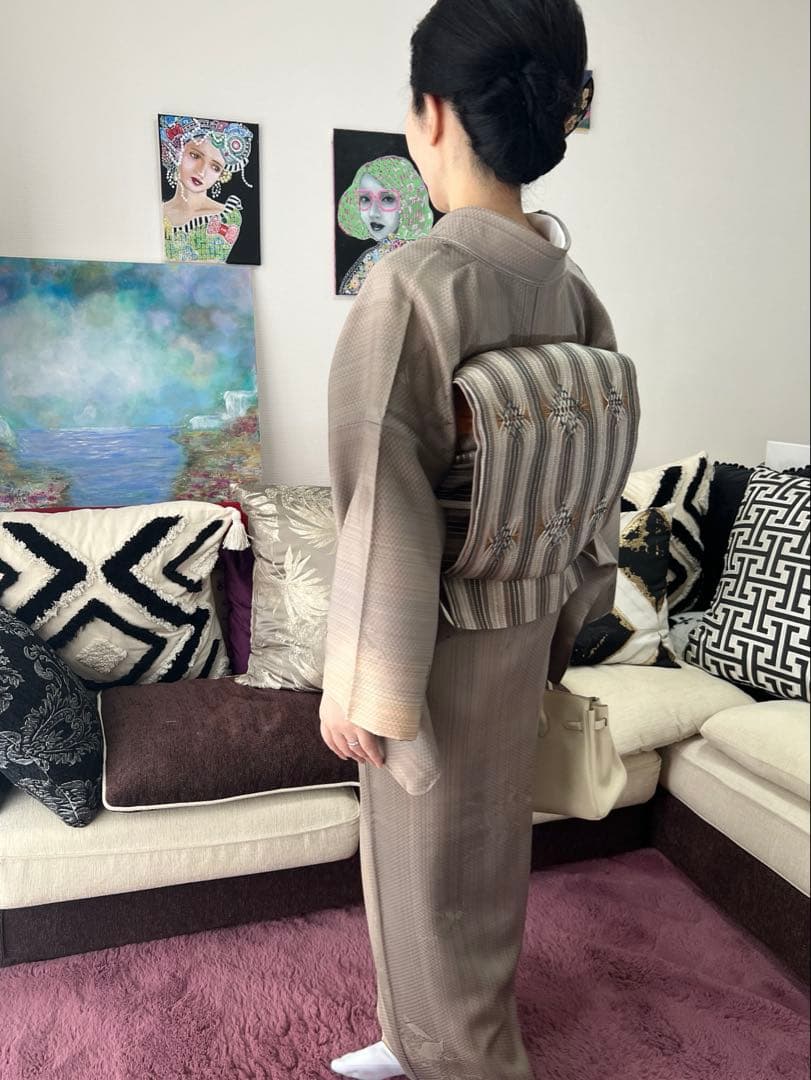 付下げ　ローズグレー