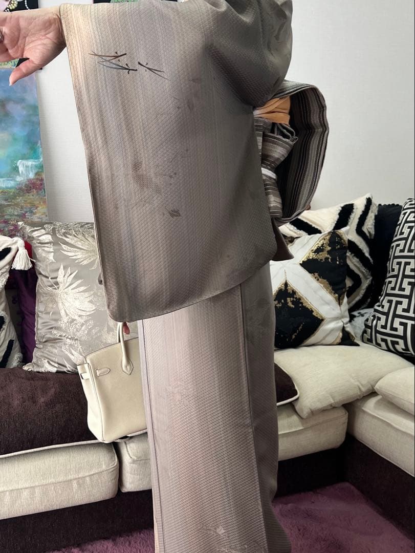 付下げ　ローズグレー