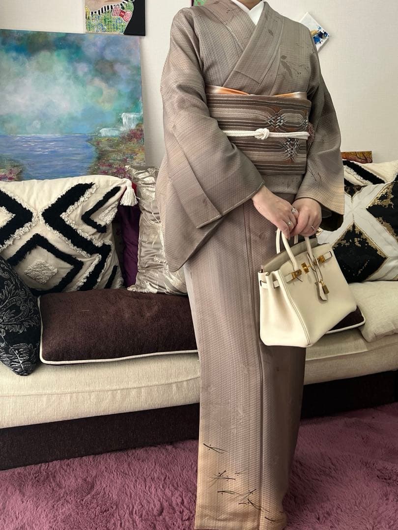 付下げ　ローズグレー