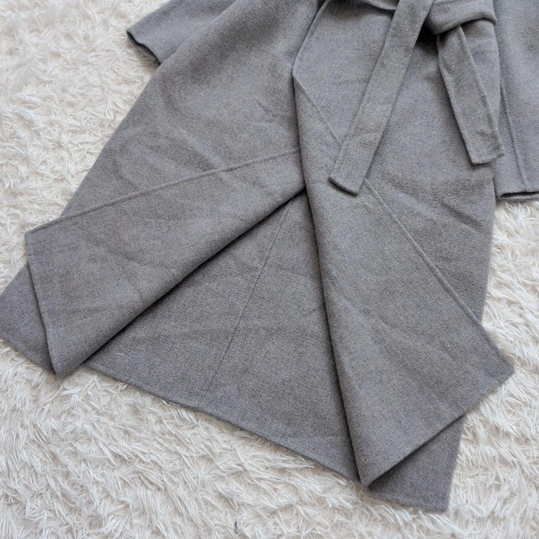 近年 スピックアンドスパン ビーバーフォールドラペルコート 36 グレー