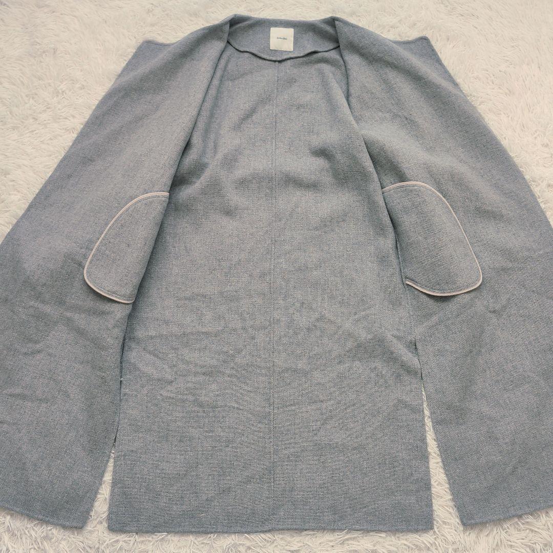 近年 スピックアンドスパン ビーバーフォールドラペルコート 36 グレー