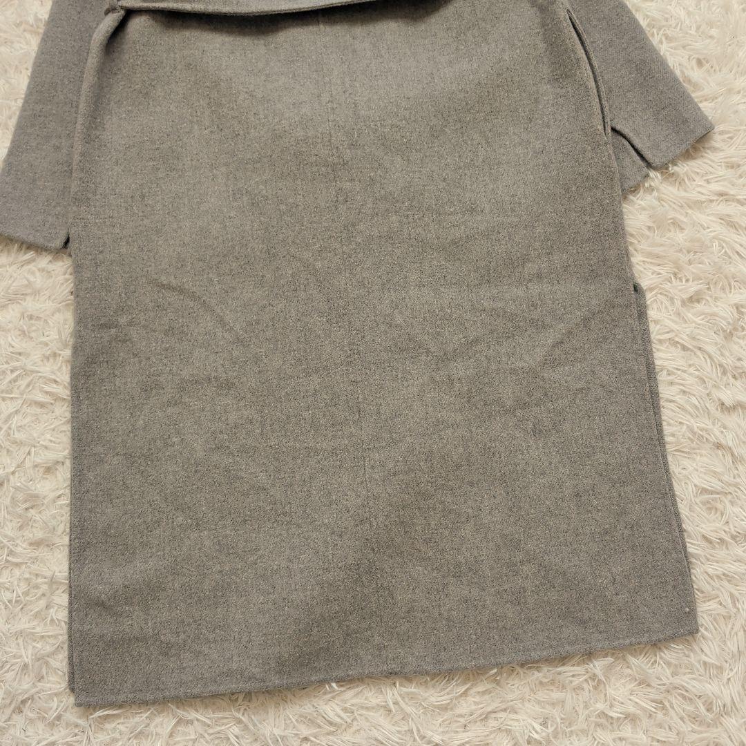 近年 スピックアンドスパン ビーバーフォールドラペルコート 36 グレー