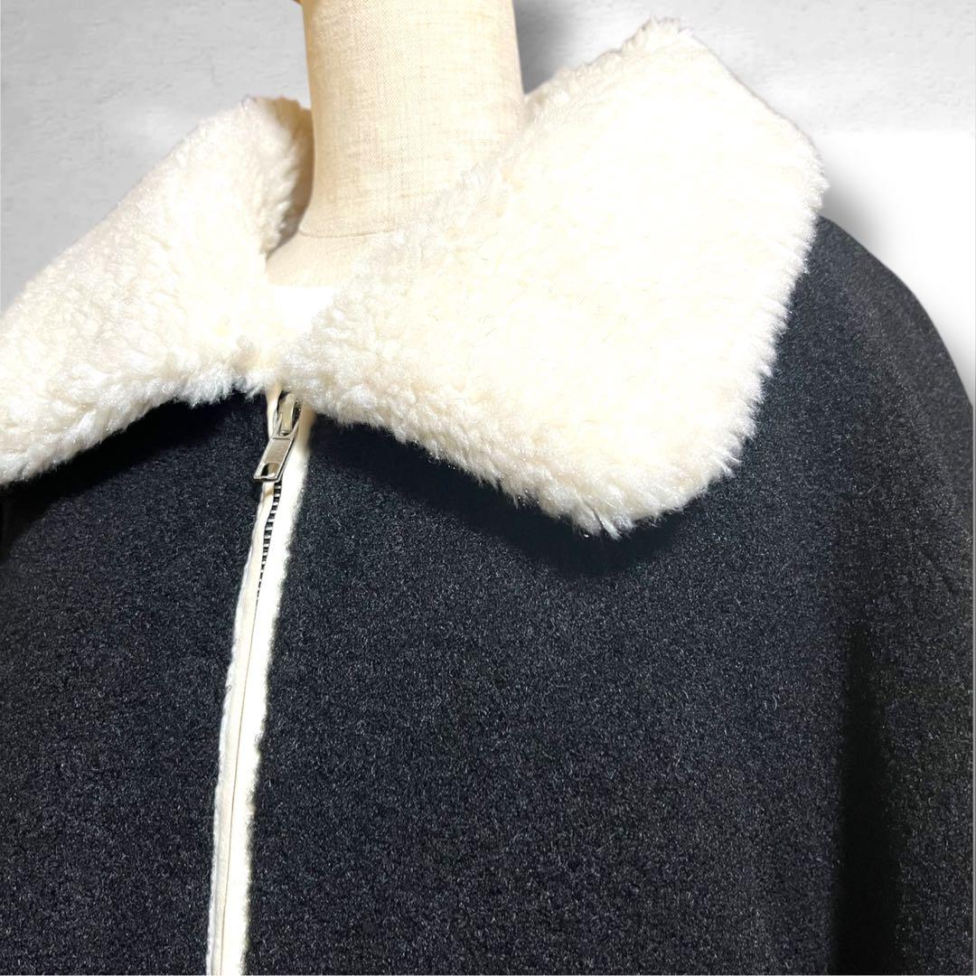 ♥️新品未使用♥️ MICALLEMICALLE ファー付きパイピング黒コート