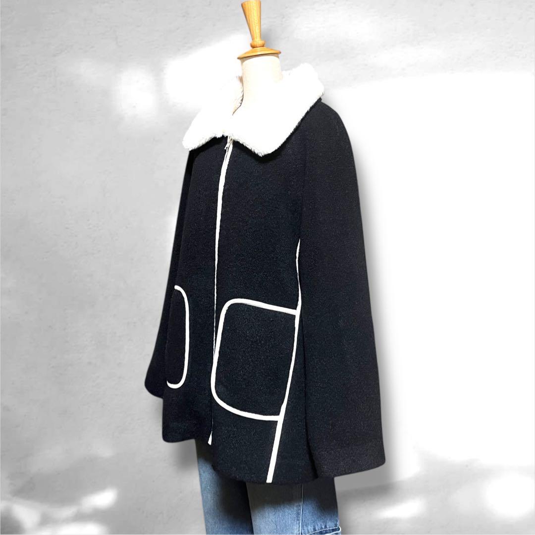 ♥️新品未使用♥️ MICALLEMICALLE ファー付きパイピング黒コート