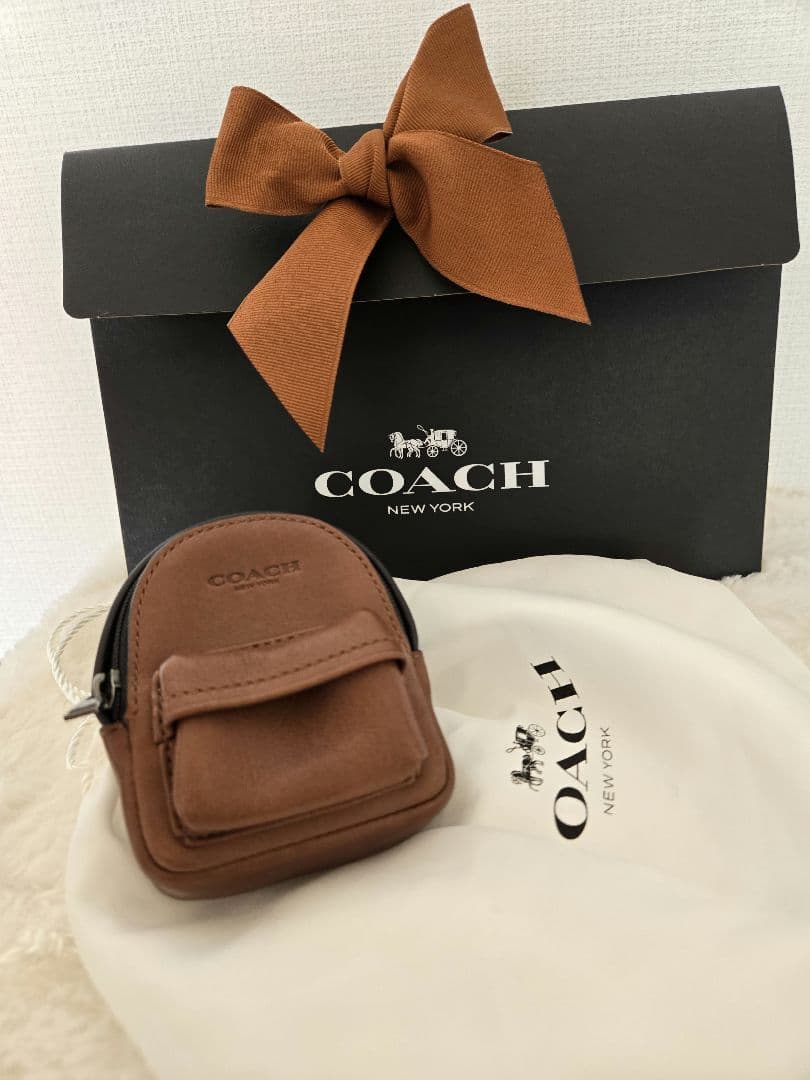 COACH ブラウン ミニリュック型キーケース