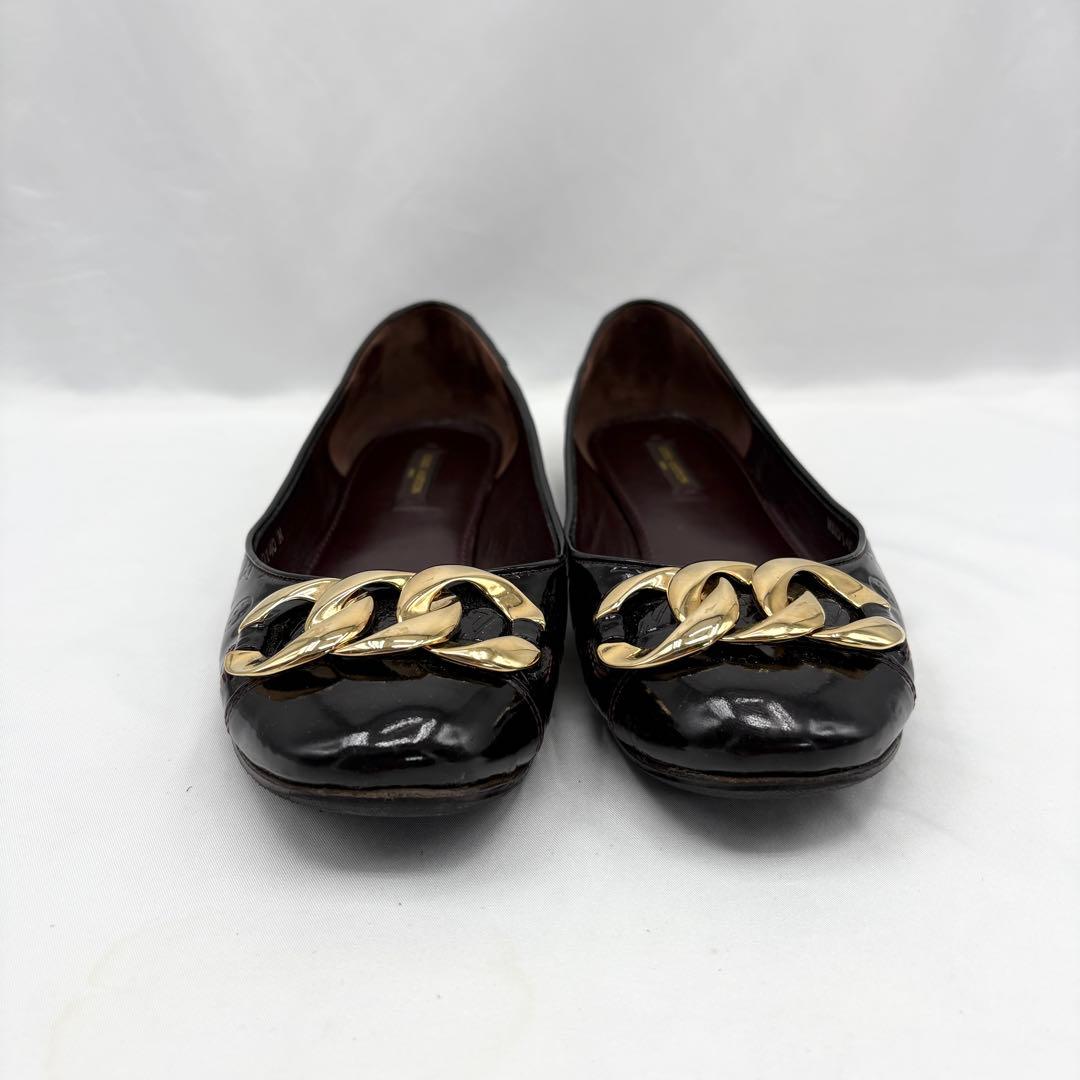 LOUIS VUITTON ヴェルニ パンプス フラット 金具 ローファー ロゴ
