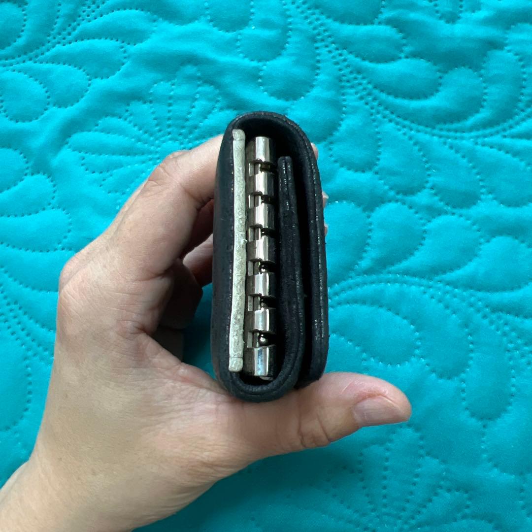 CHANEL ブラック レザー 6連キーケース　カメリア　良品　シリアルシール有