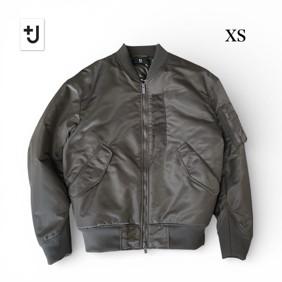 +J UNIQLO ハイブリッドダウンオーバーサイズMA-1ジャケット　グレー