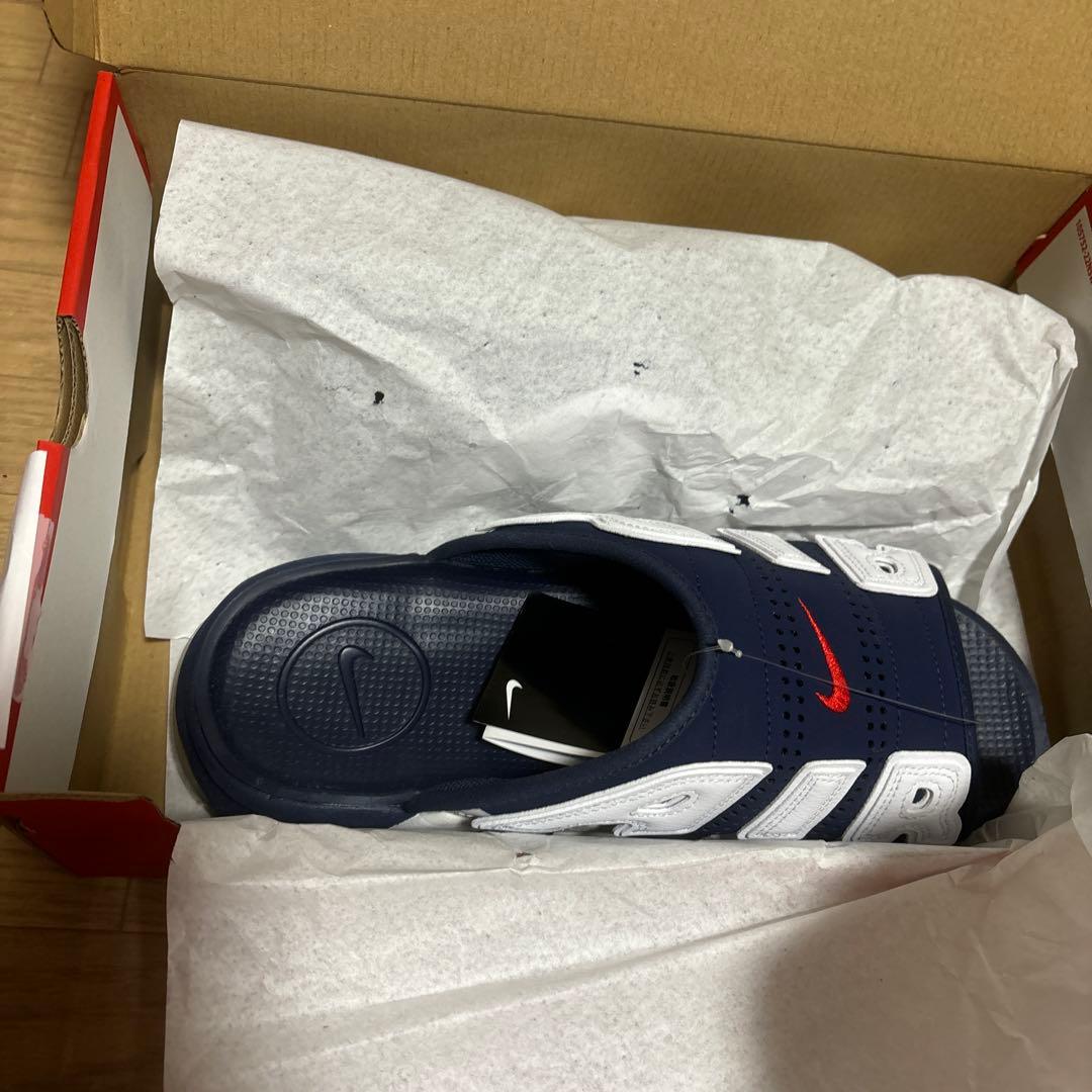 NIKE 28 アップテンポ　スライド　サンダネイビー　28 メル再民