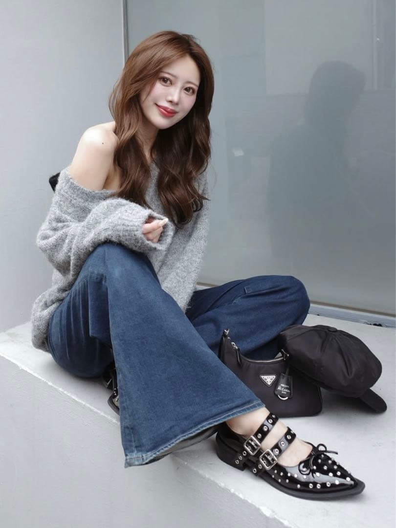 新品・箱付き♡Darich♡ダブルベルトフラットシューズ　Mサイズ