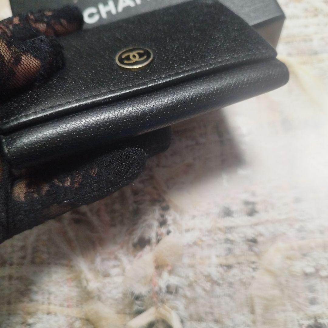 CHANEL ブラックレザーキーケース 箱付き